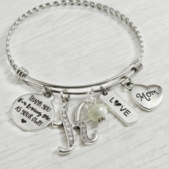 Step Mom Gifts, Personalized Bracelet-Thank you for loving me as your own, Stepmother, Mother's day