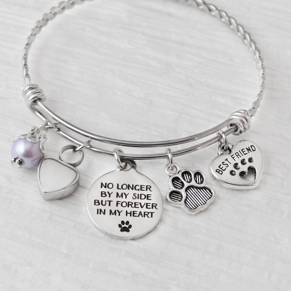 PET Cremation Jewelry, URN BRACELET, Cremation Bracelet, No Longer by my side but forever in my heart
