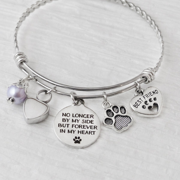 PET Cremation Jewelry, URN BRACELET, Cremation Bracelet, No Longer by my side but forever in my heart