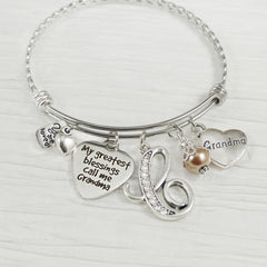 Grandma Bracelet- My greatest Blessings call me Grandma, Mother's Day, Birthday Christmas, Jewelry