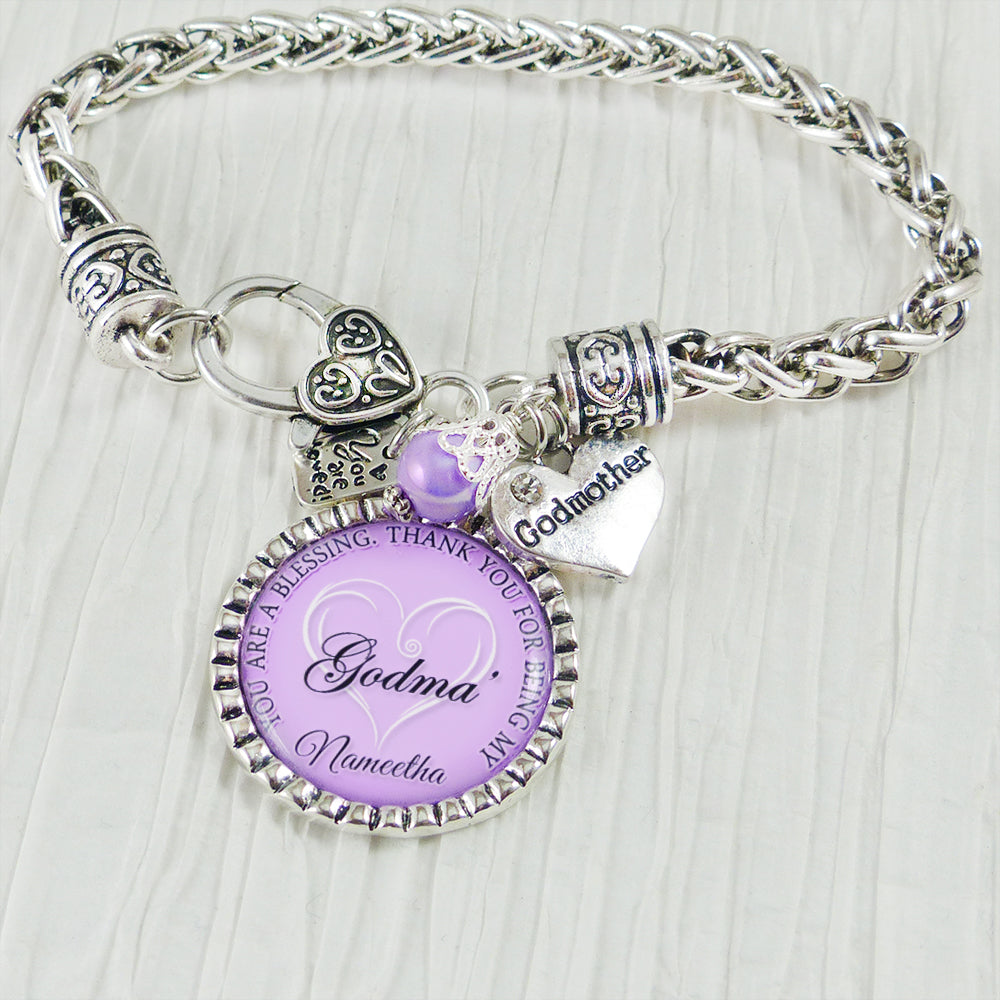 Godmother Bracelet-Personalized Godmother Jewelry, Personalized Gifts for Godmother, Mother's Day