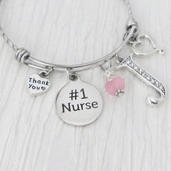 NURSE GIFT, #1 Nurse Bracelet, Thank you gift for Nurse, RN Bracelet, Nurses Week, Thank you nurse
