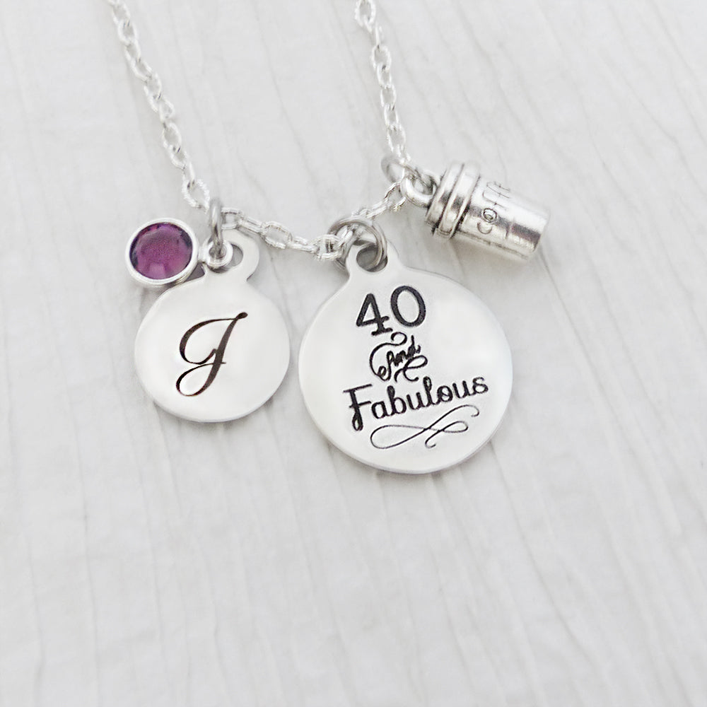 Coffee Lover Gift , Personalized 40th Birthday Jewelry, Birthstone Necklace, Coffee Cup Charm
