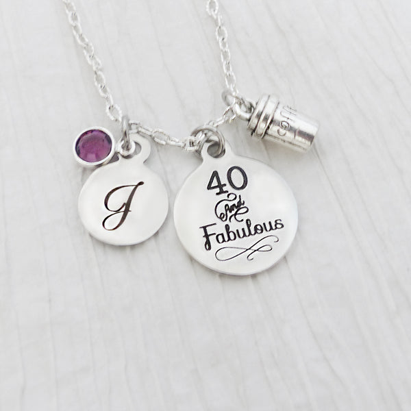 Coffee Lover Gift , Personalized 40th Birthday Jewelry, Birthstone Necklace, Coffee Cup Charm