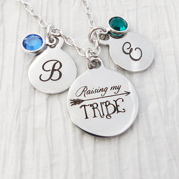 Raising my Tribe Necklace, Personalized Birthstone Necklace for Mom- Gift for Friend, Mother's Day Gift- Best Friend Jewelry