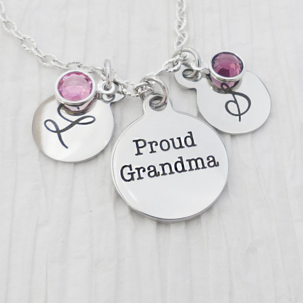 Grandmother's Birthstone with Rose Accent Scalloped Frame Heart Pendant  (2-6 Stones) | Zales