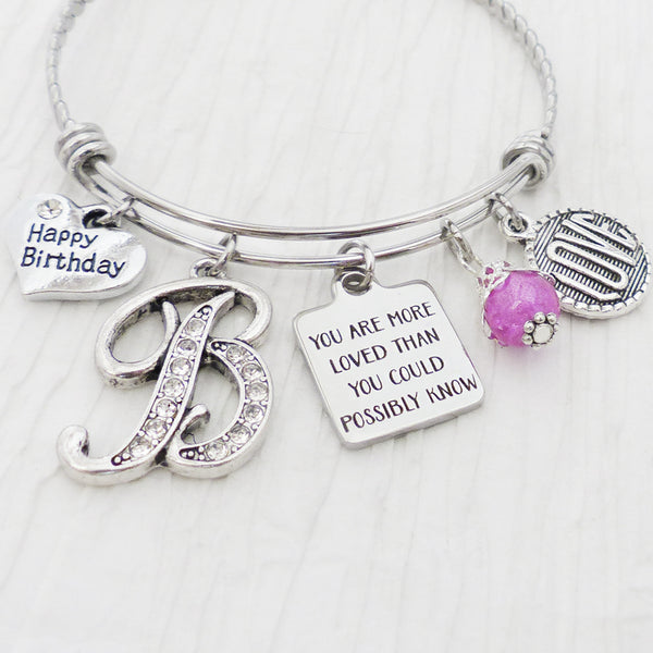 Birthday Gifts for Her-Happy Birthday Bracelet-You Are More Loved Than You Could Possibly Know, Love