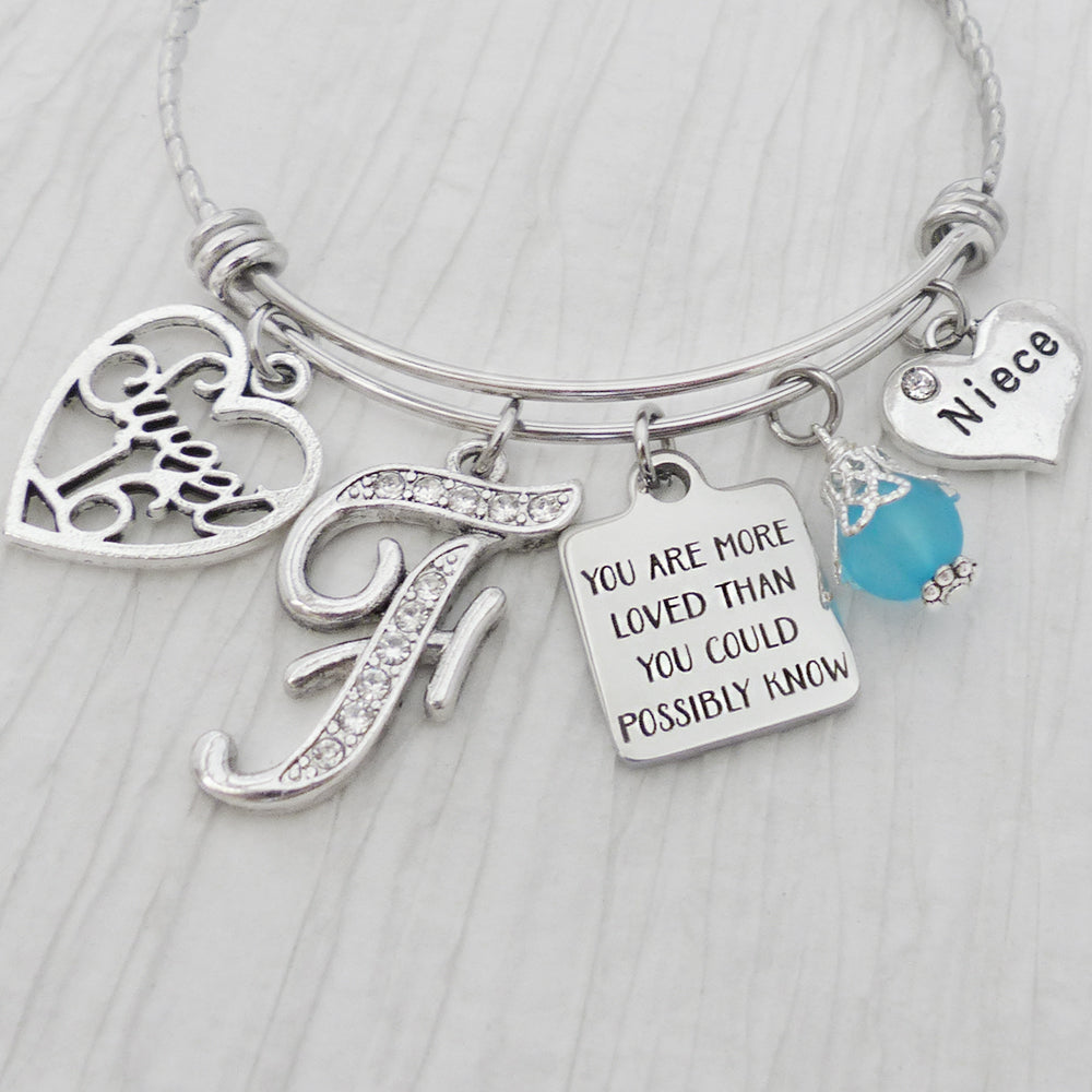Personalized SWEET 16 Niece GIFT, 16th Birthday Gift, You are more loved than you could possibly know-Bangle Bracelet, 16th Birthday