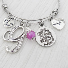 Daughter Sweet 16 Bracelet,Never Drive Faster Than Your Guardian Angel Can Fly Jewelry, Personalized