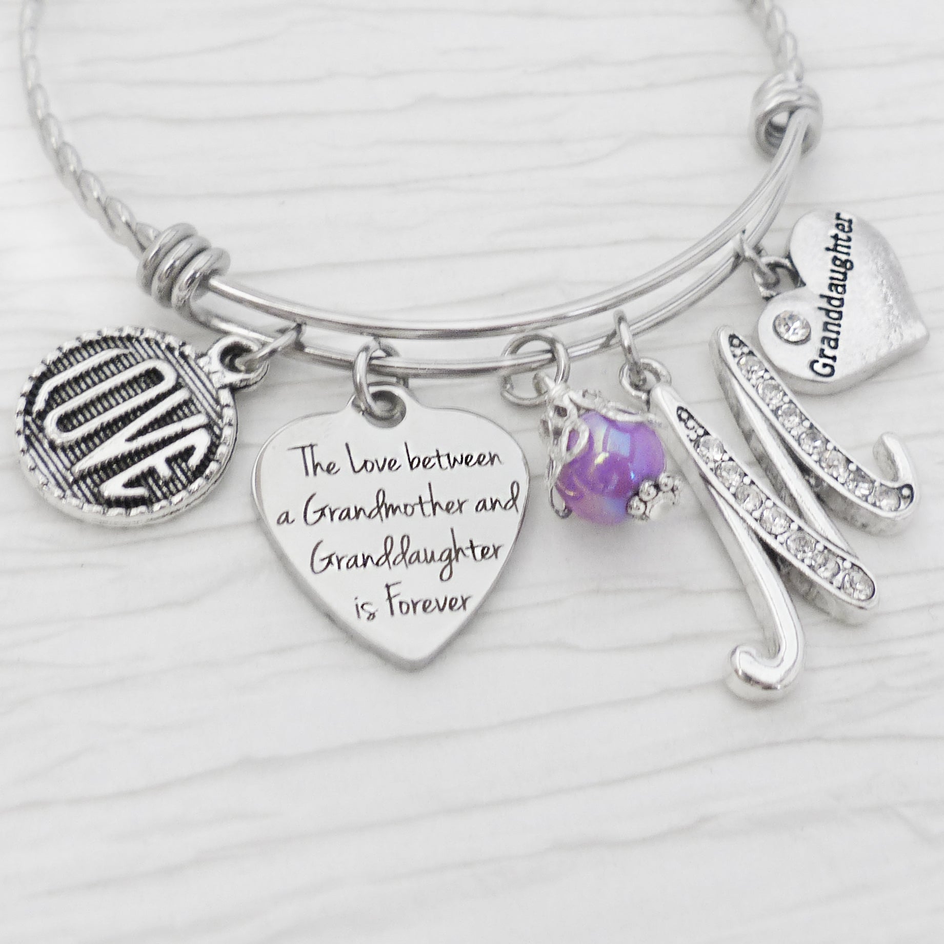 Granddaughter Gift, The love between a Grandmother and Granddaughter is forever-Bracelet Jewelry