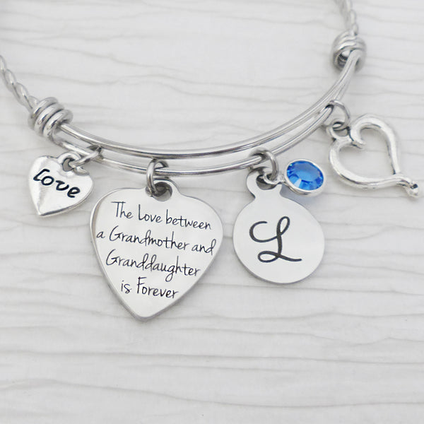 Granddaughter Grandmother Gift-The Love Between a Grandmother and Granddaughter is Forever-Jewelry