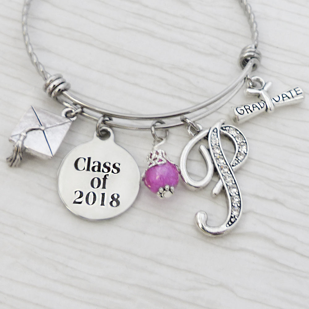 Class of 2024 Personalized Graduation Gift for Her-Graduation Bracelet