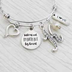 Soul Sister Bracelet- Personalized Bracelet, Sisters not by birth but by heart, Best Friend Gift, Love Charm