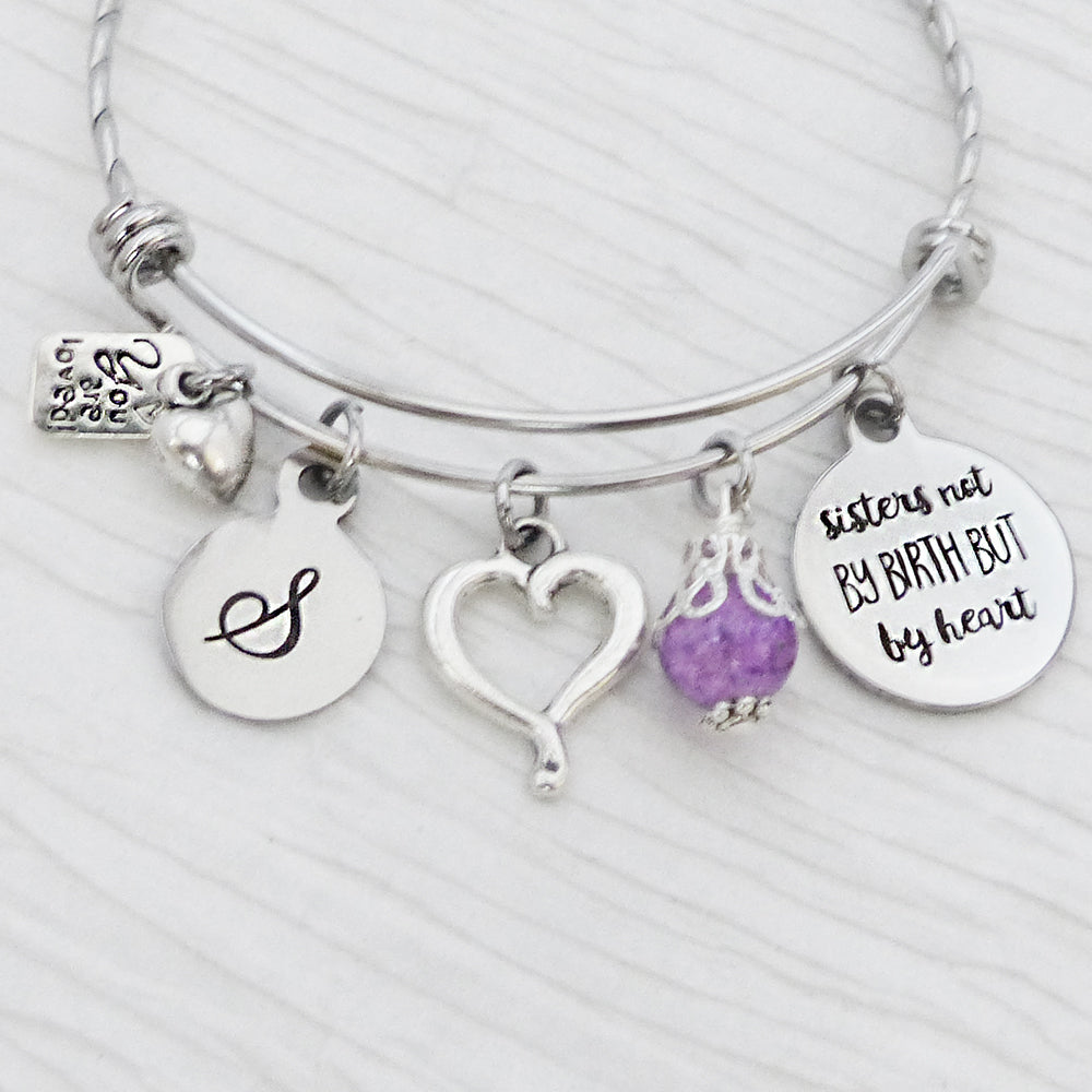 Soul Sister Jewelry- Personalized Bracelet, Sisters not by birth but by heart, Birthday gift for Best Friend, Friendship Jewelry