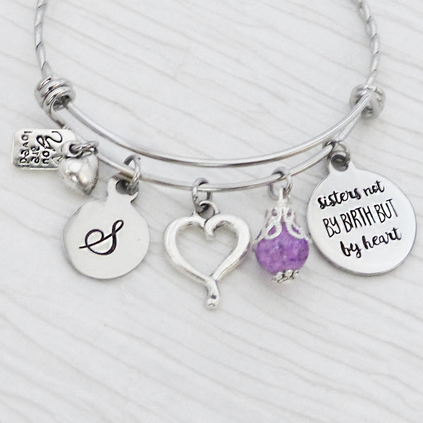 Soul Sister Jewelry- Personalized Bracelet, Sisters not by birth but by heart, Birthday gift for Best Friend, Friendship Jewelry