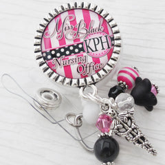 Nursing Office Badge Reel, Personalized ID Badges, Can be NP, BSN, CNA, Retractable Holder with Name and Title