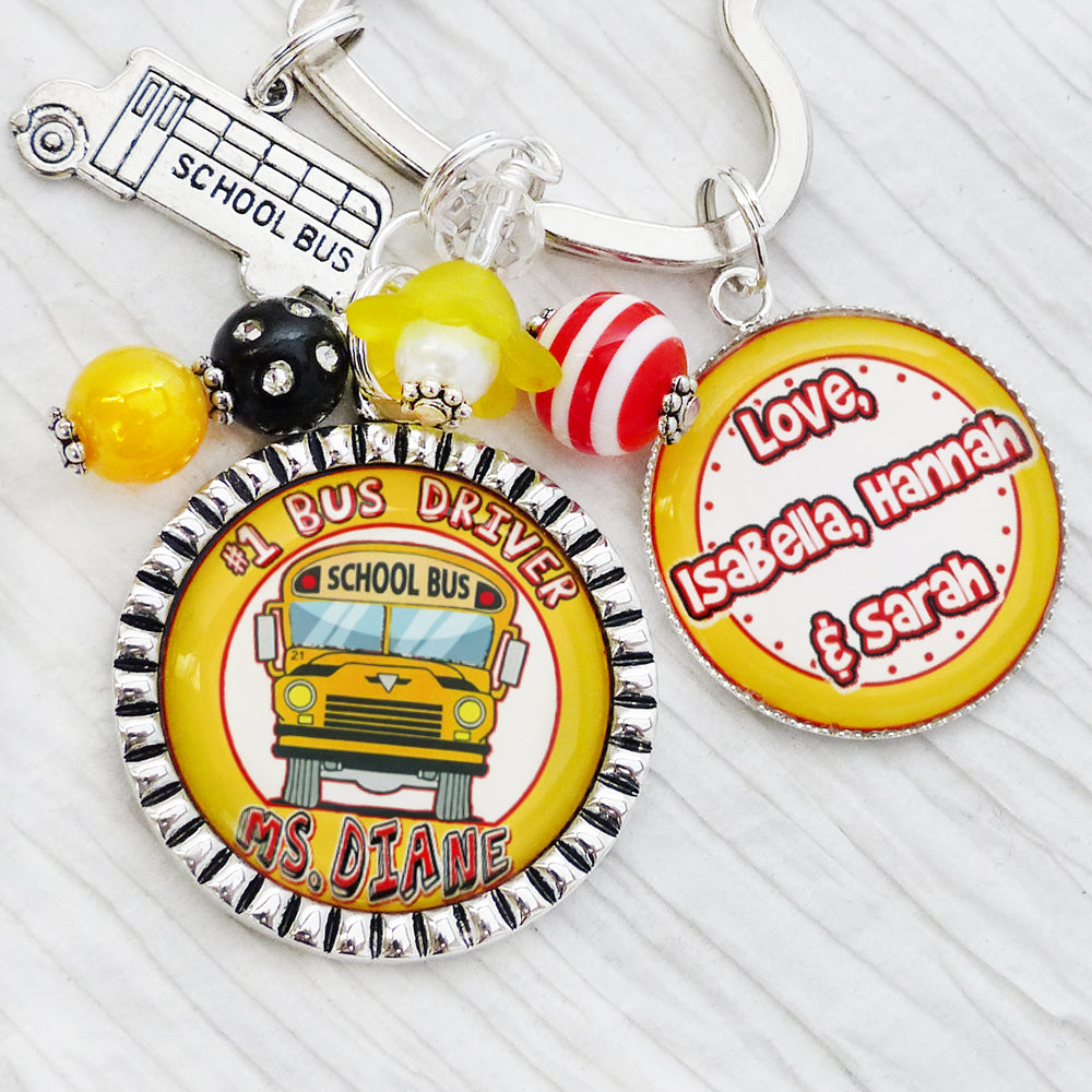 BUS DRIVER GIFT, Keychain, School Bus Driver Key Chain, School Appreciation, School Bus, #1 Bus Driver, School Bus Driver Gift, Keychain