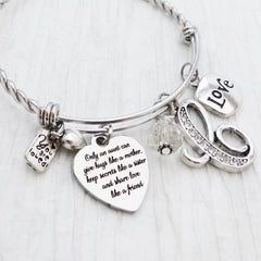 Aunt Gift, Only an aunt can give hugs like a mother Bangle Bracelet, You are Loved Charm, Birthday