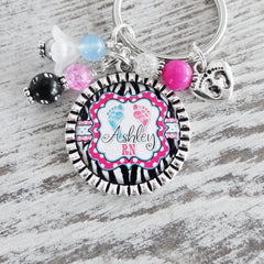 Labor and Delivery Keychain, Medical Theme Key Chain, Baby Footprint Key Chain, RN Gift