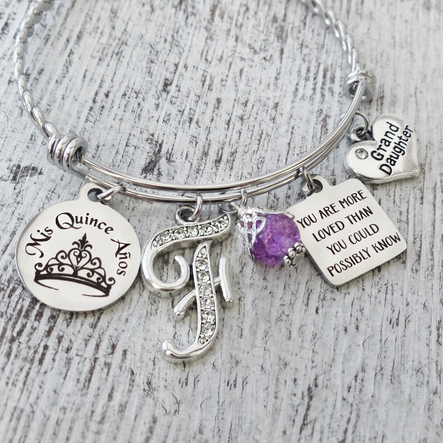 Quinceanera Bracelet, 15th Birthday Gift, You are more loved than you could possibly know, Personalized 15th Jewelry- Mis Quince Anos