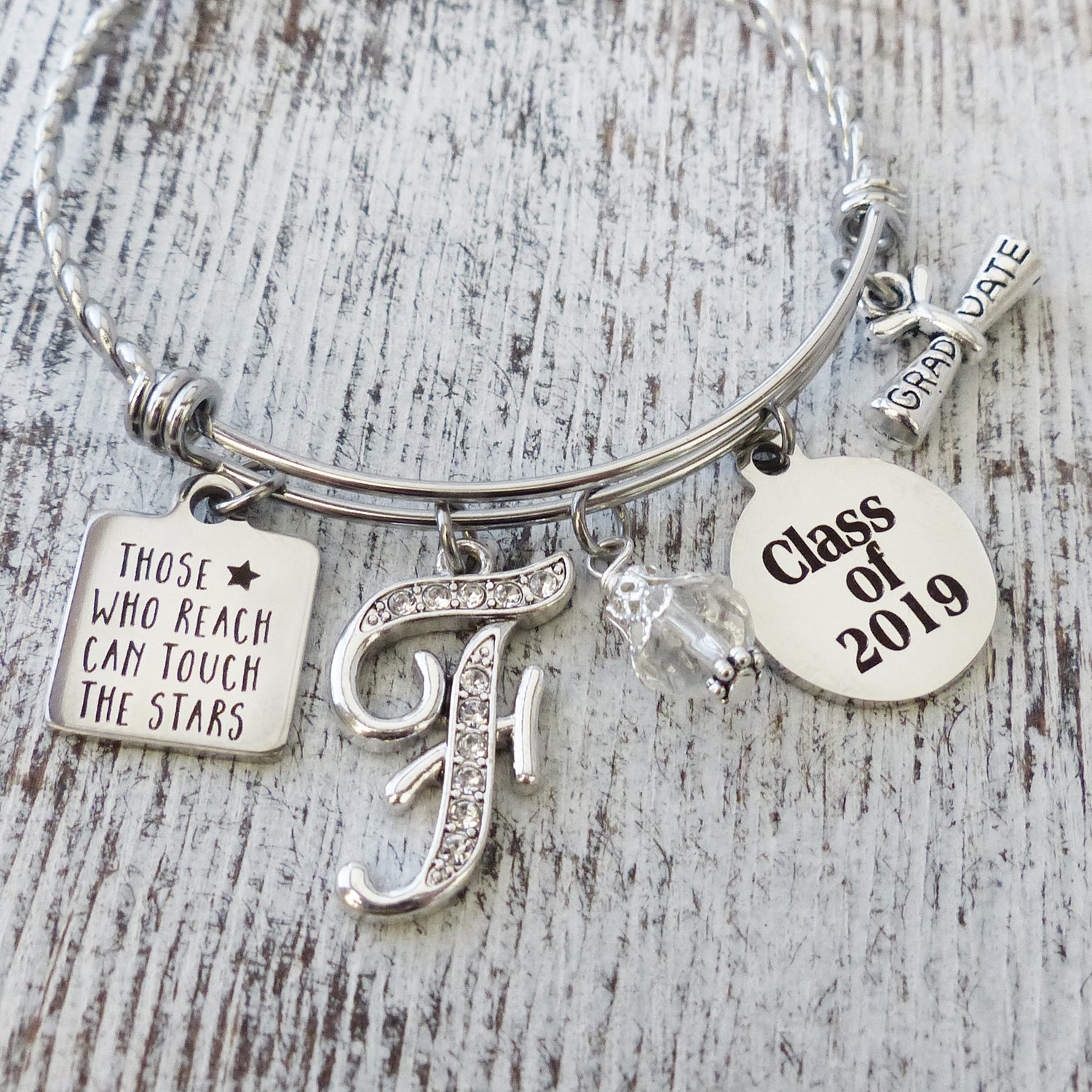 Class of 2024 Graduation Gifts-Those who reach can touch the stars-Personalized jewelry gifts for Graduate-Grad Bracelet- College Grad Gift Senior