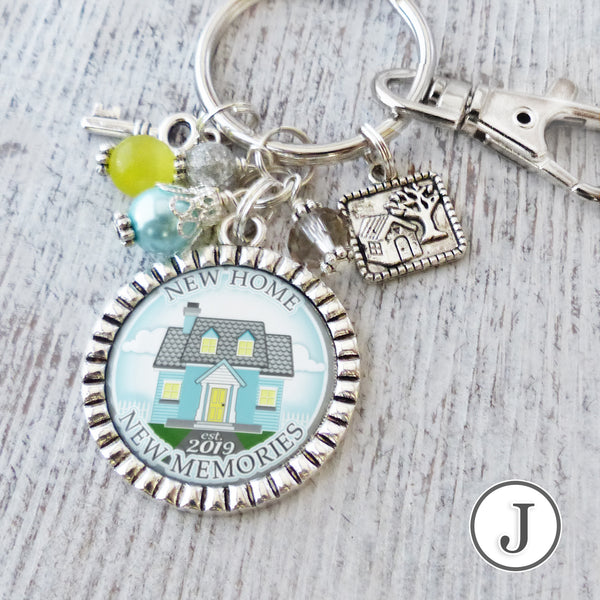 New Home New Memories Key Chain, Realtor Closing Gift, New Home Keychain, Personalized Established Year, House Warming Gift