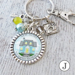 New Home New Memories Key Chain, Realtor Closing Gift, New Home Keychain, Personalized Established Year, House Warming Gift