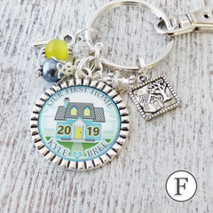 Our First Home Key chain, Personalized House Warming Gift, Names and Established Year, Realtor Closing Gift, House Warming Gift