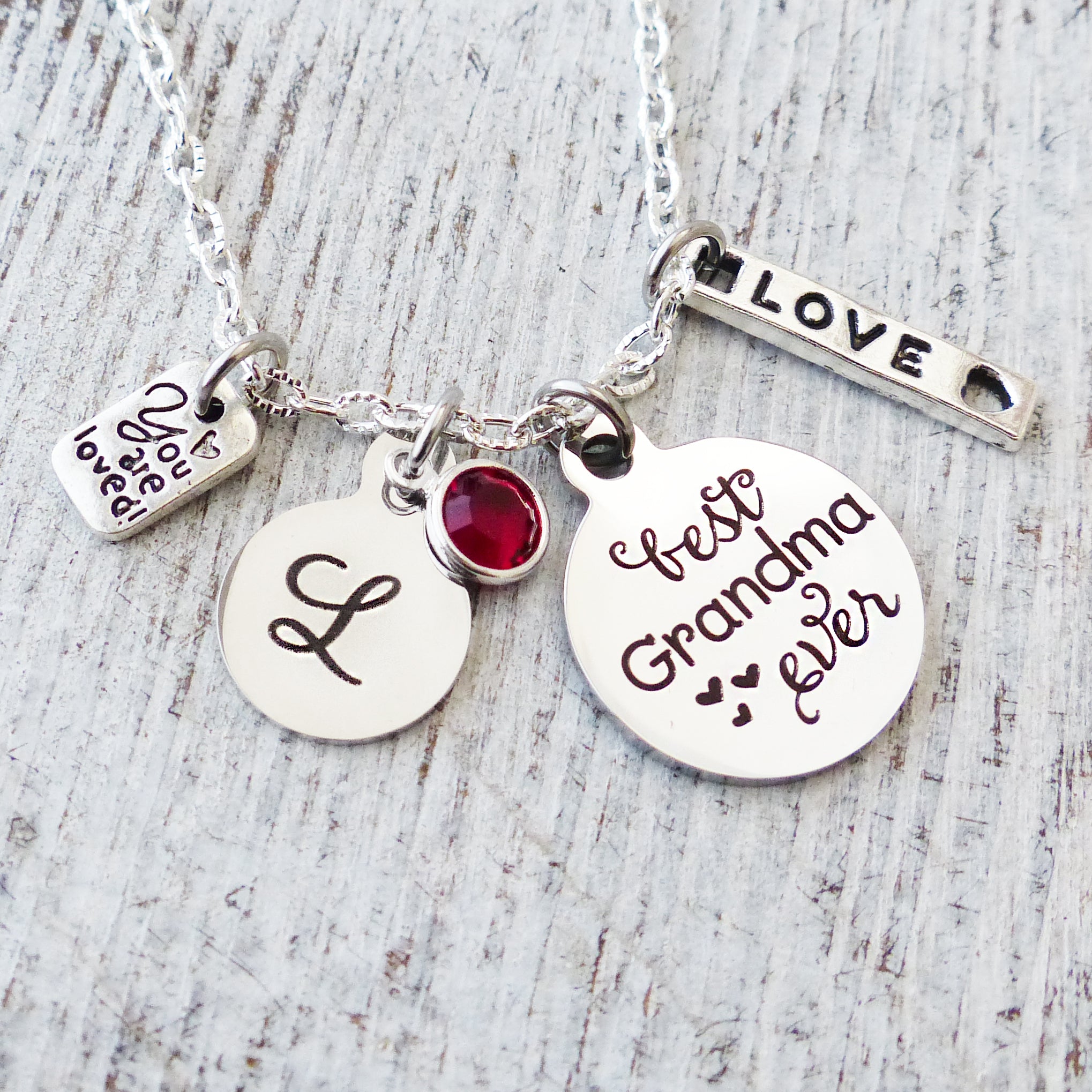 Grandma Gifts for Mother's Day, Best Grandma Ever Personalized Necklace, Birthstone, You are Loved, Family Tree, Birthday Gifts for Grandma