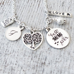 Grandma Gifts for Mother's Day, Best MiMi Ever Personalized Necklace, Family Tree, Birthday Gifts
