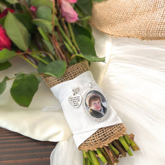 Memory Bouquet Charm with Photo for Loss of Loved One-Remembrance Gift