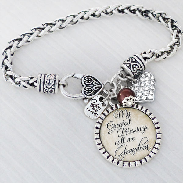 My Greatest Blessings Call me Grandma Bracelet, Mother's Day gift for Grandmas -Mom Bracelet, You are loved, Personalized Jewelry -Christmas Gift