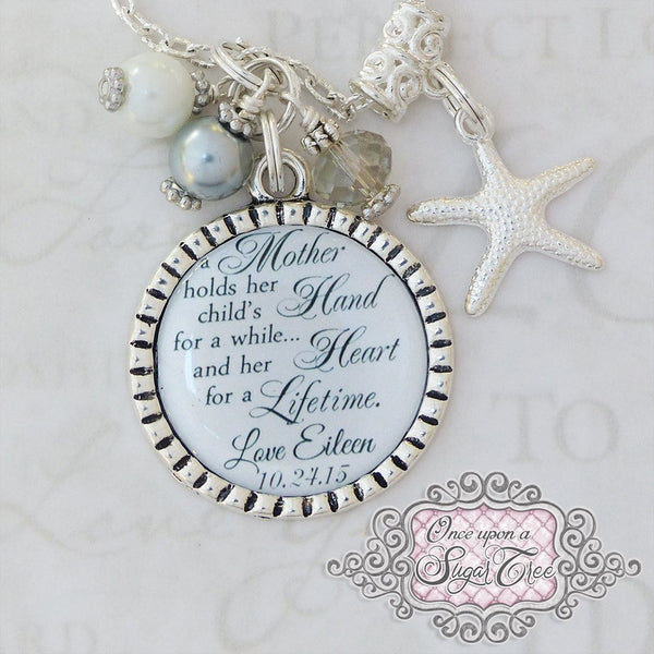 Mother of the Bride Gift, Gift from Bride -Wedding Jewelry -Personalized Wedding Date Jewelry Wedding Gifts for Parents - Bridesmaid Jewelry
