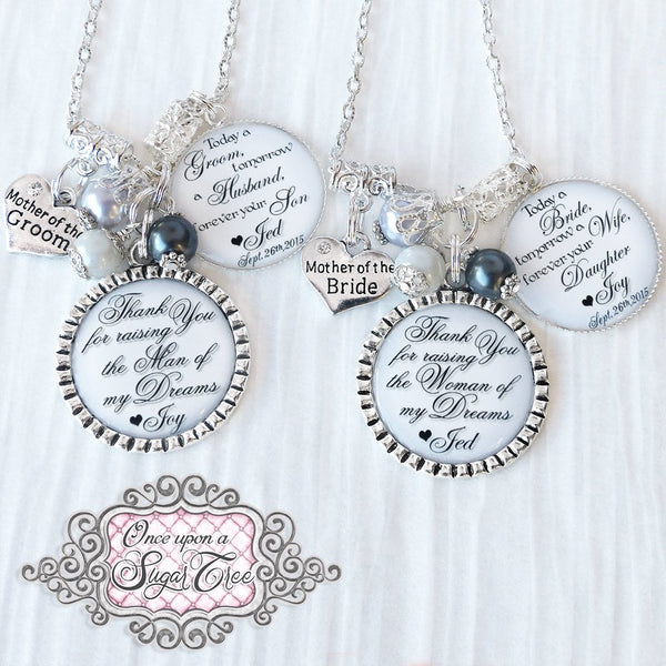 Mother of the Bride Jewelry-Mother of the Groom Jewelry-Thank you Gifts Parents- Gift from Groom-Gift from Bride-Today a Groom-Today a Bride